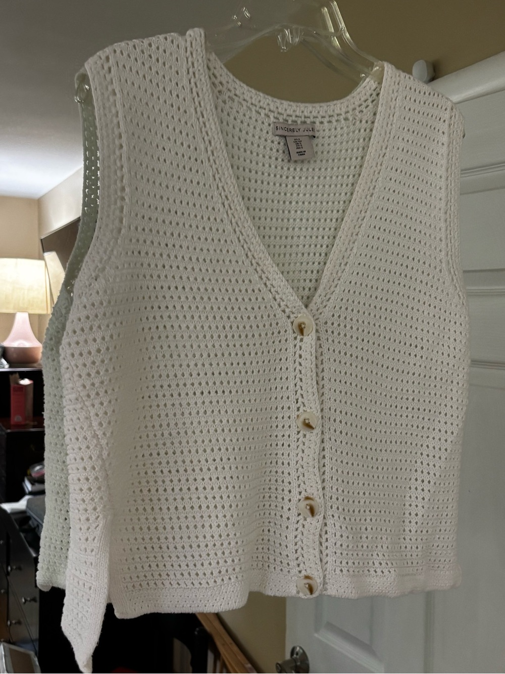 Sincerly Jules cotton V-Neck Button Vest